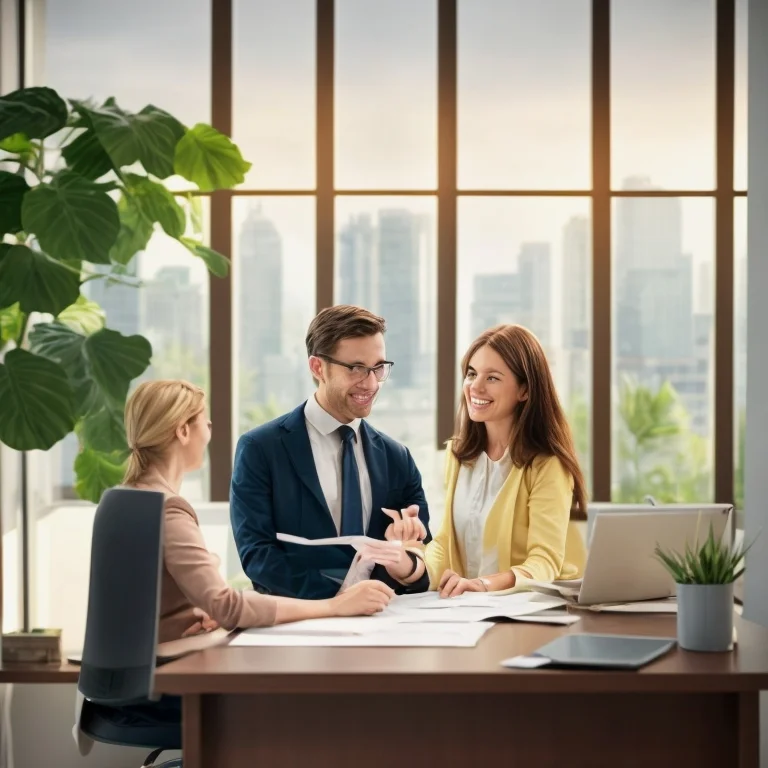 Team von dealsupport berät Kunden im Immobilienbüro